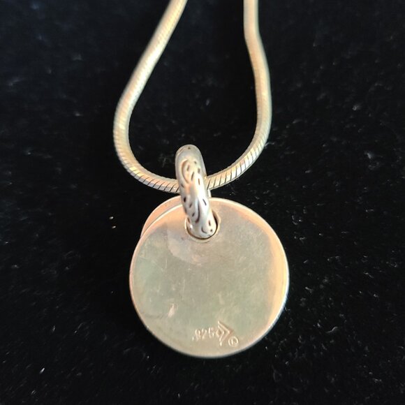 SILPADA 925 STERLING SILVER DISC CIRCLE PENDANT CHAIN NECKLACE S0959 - Picture 7 of 8